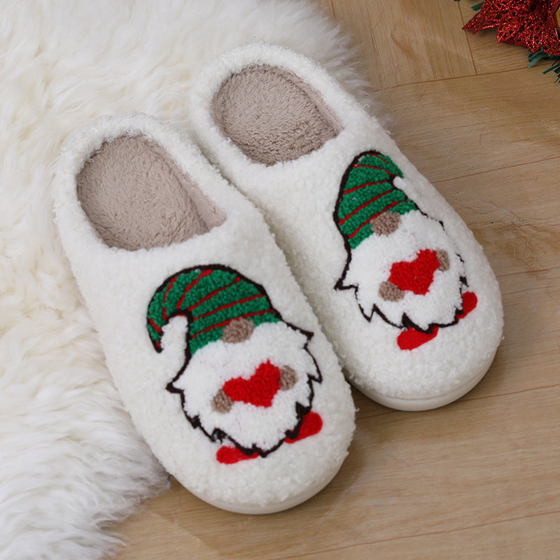 Cute Cartoon Santa Claus Slippers for Couples Indoor Wear