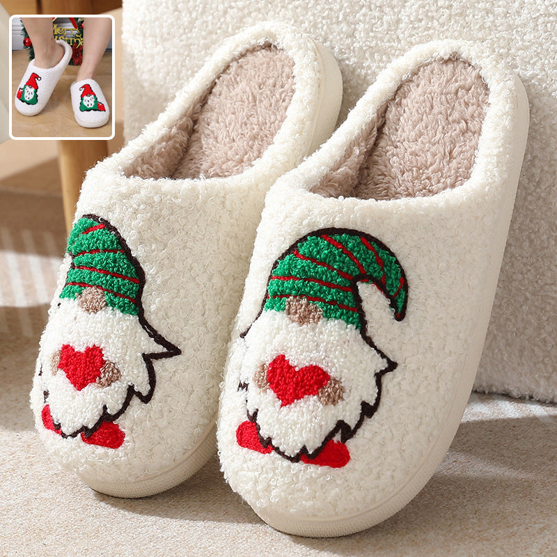 Cute Cartoon Santa Claus Slippers for Couples Indoor Wear