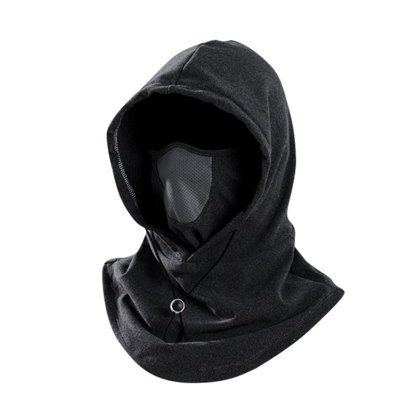 Winter Thermal Fleece Neck Warmer Hood, Windproof Riding Hat