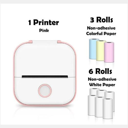 Portable Mini Bluetooth Thermal Label Printer, Inkless Printing