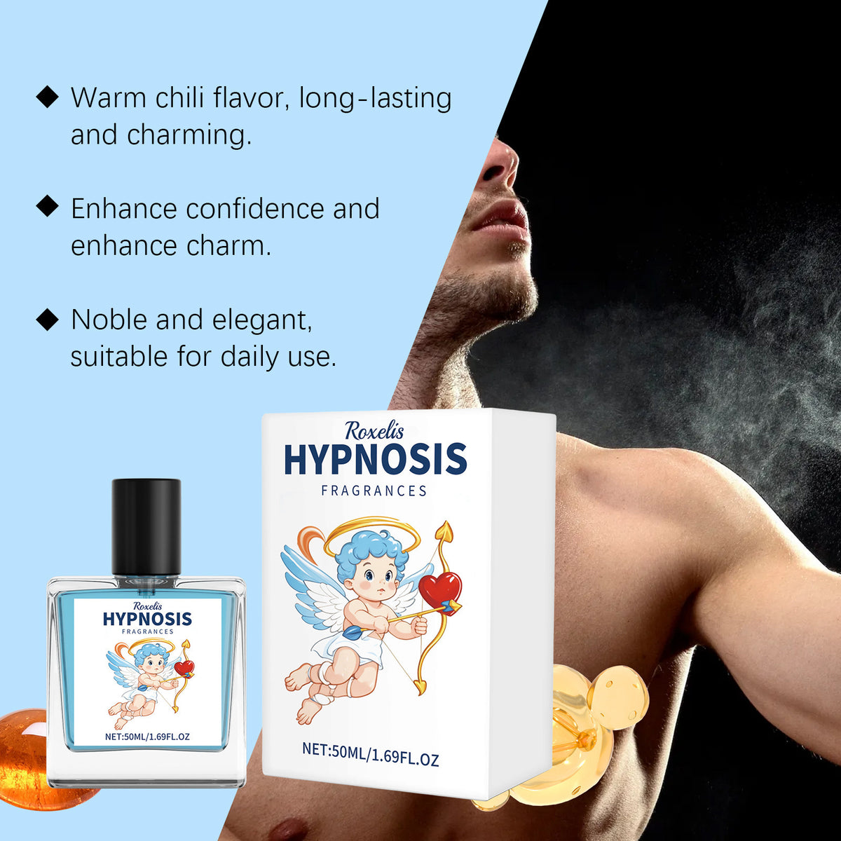 Men's Fruity Fragrance Perfume, 50ml Spray for All Skin Types