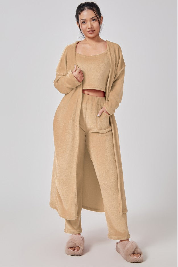Cozy 3-Piece Women's Pajama Lounge Set, Soft and Fluffy