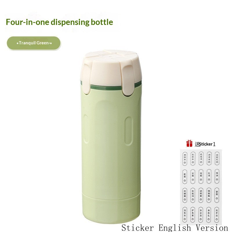 4-in-1 Leakproof Travel Bottle Set, Portable Toiletry Dispenser