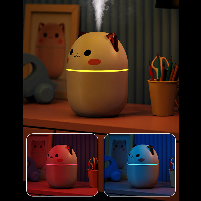 Cute Cat Ultra-Silent USB Air Humidifier for Bedroom, Office and Car