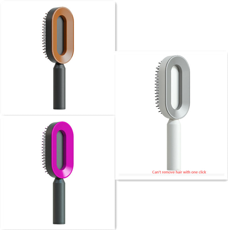 Self-Cleaning Airbag Hair Brush With Scalp Massage, Anti-Static