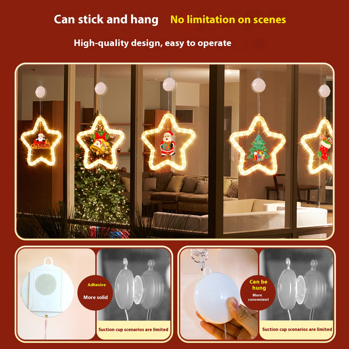 Christmas LED Hanging Pendant Lights with Battery Operation