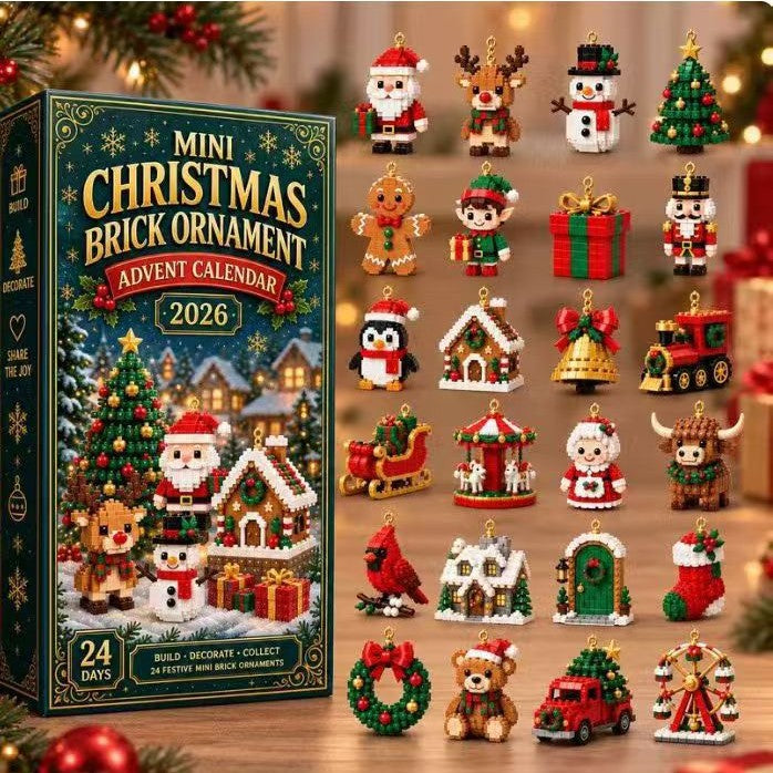 24 Day Mini Brick Advent Calendar Ornament for Christmas