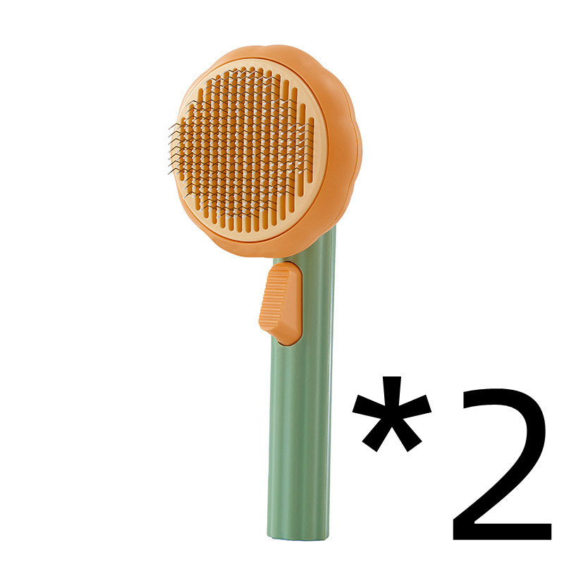 Self-Cleaning Steel Wire Cat Brush for Grooming, Hand-Held Comb