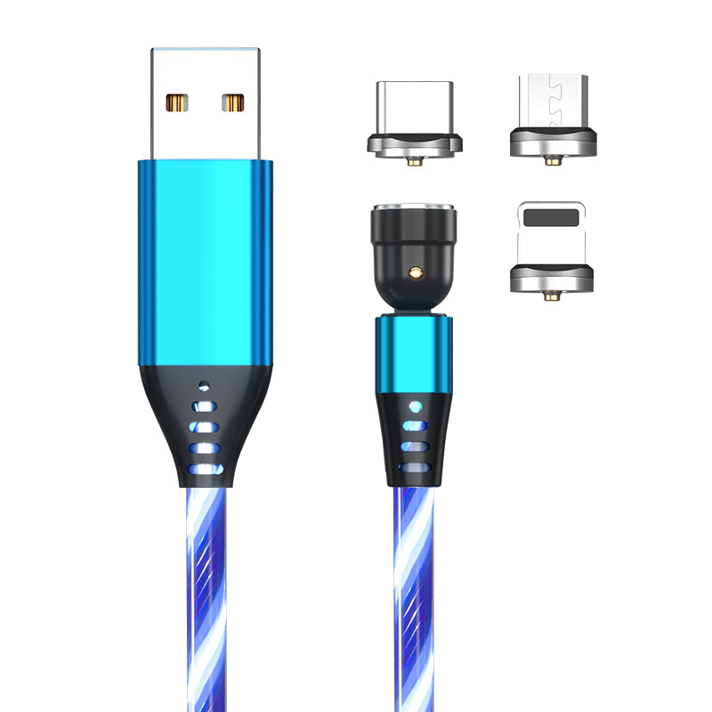 540 Degree Rotating LED Magnetic Charging Cable, 3A Fast Charge