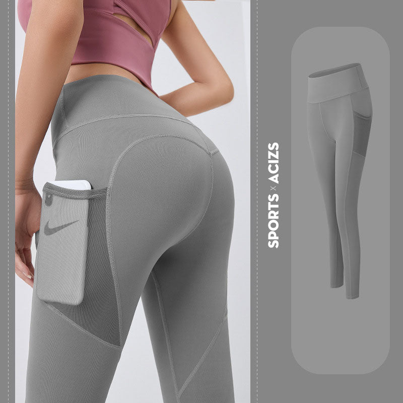 Women's High-Waist Yoga Leggings with Pocket and Tummy Control