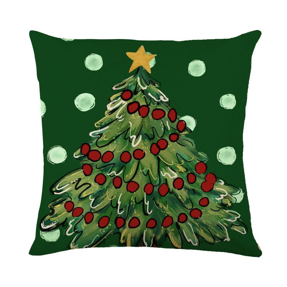 Christmas Pillow Covers for Sofa Square Throw Snow Stamping
