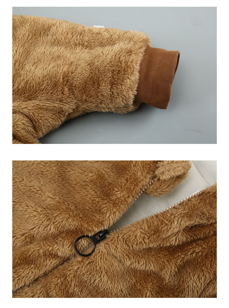Baby Plus-Velvet Cotton Romper for Winter, 66 to 90cm