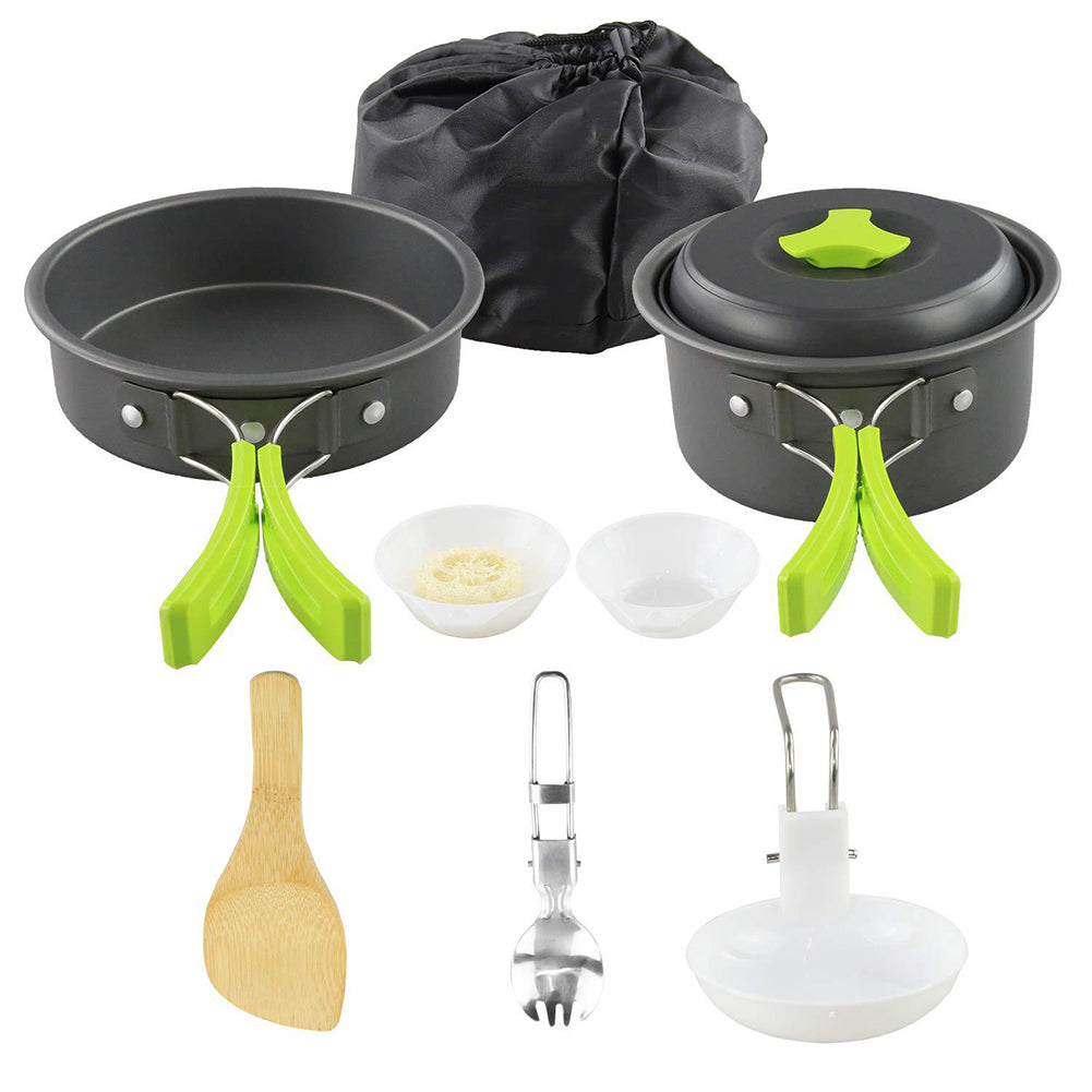 Aluminium Camping Cookware Set, Anodised Pots and Pans for Outdoors