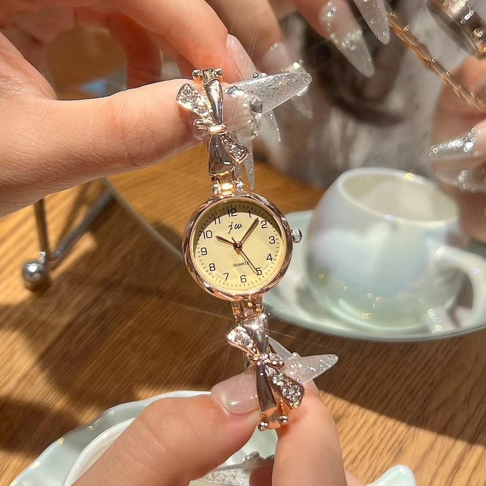 Women's Rose Gold Bracelet Watch with Slim Case, Gift Ready
