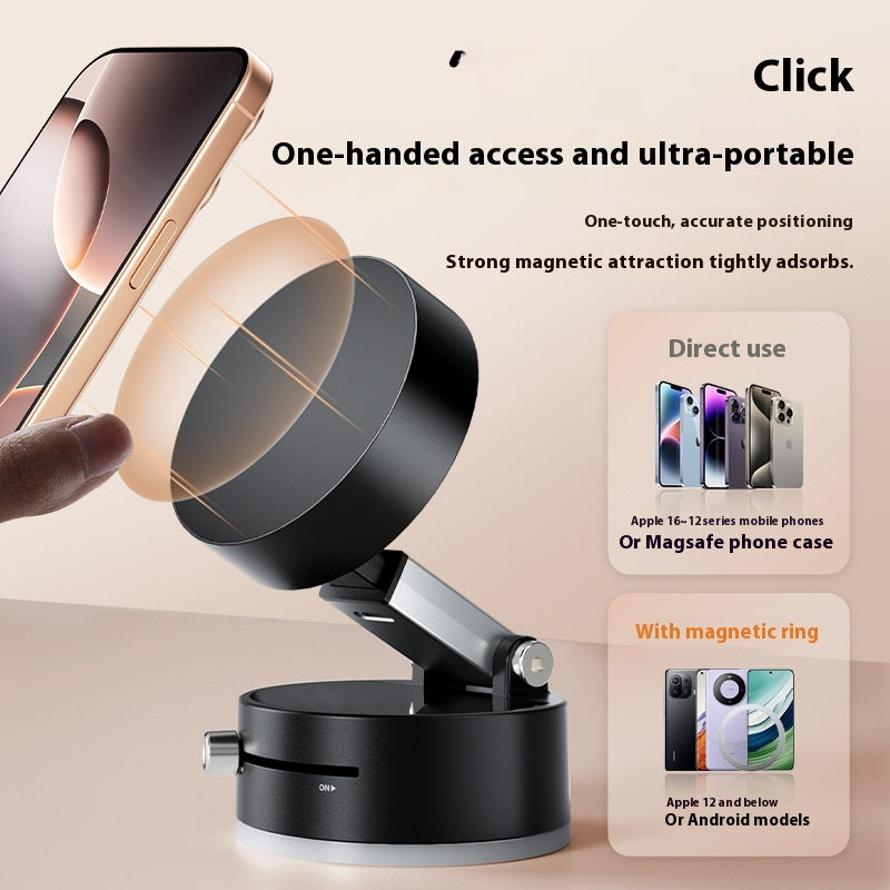Foldable Magnetic Vacuum Car Phone Holder For Hands-Free Use