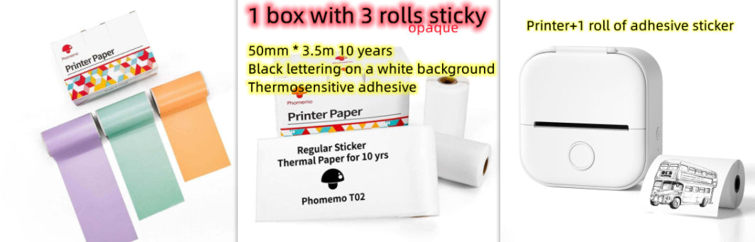 Portable Mini Bluetooth Thermal Label Printer, Inkless Printing