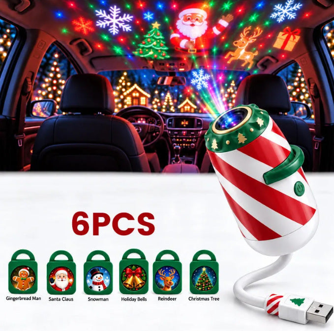 Merry Christmas Car Projector Light with Festive Patterns
