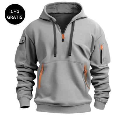 Dropped Shoulder Hooded Sweatshirt, Loose Plus Size Pullover
