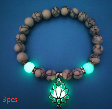 Luminous Lotus Natural Stone Bracelet That Glows in the Dark