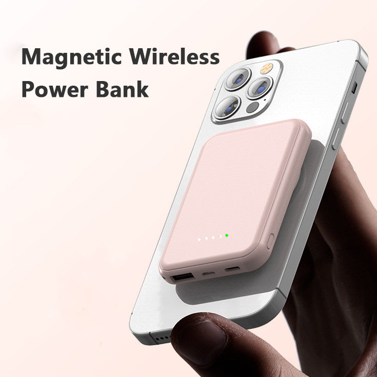 Mini Magnetic Wireless Power Bank 5000mAh with Fast Charging