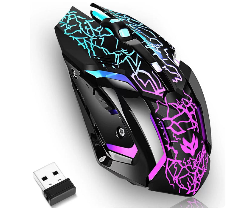 Silent Wireless Gaming Mouse with Rechargeable Battery