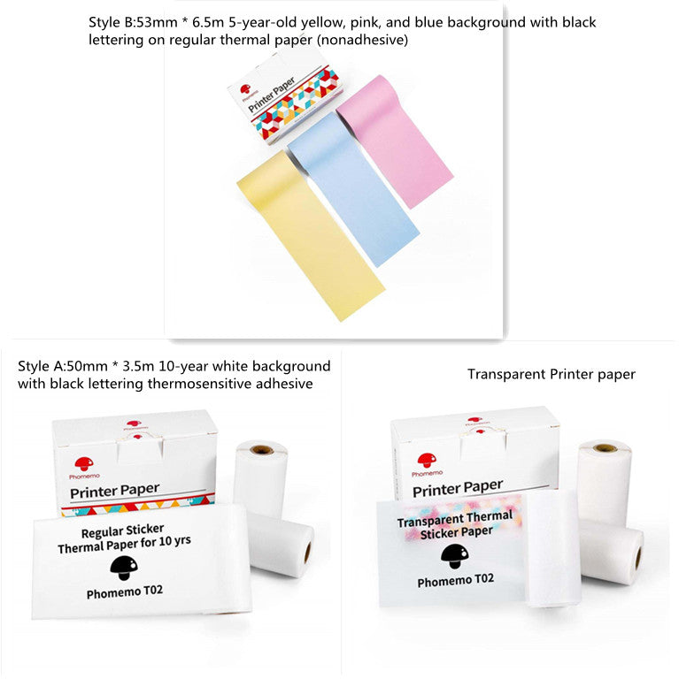 Portable Mini Bluetooth Thermal Label Printer, Inkless Printing