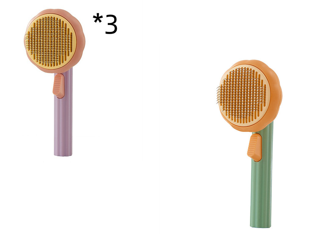 Self-Cleaning Steel Wire Cat Brush for Grooming, Hand-Held Comb