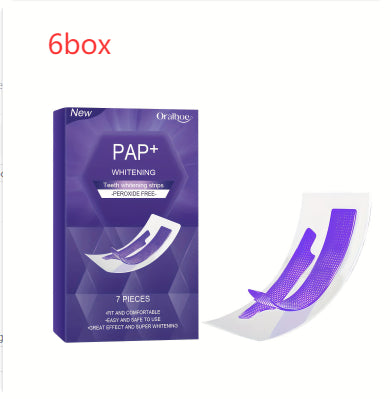 Purple Teeth Whitening Strips, Dry Application, 7 Pairs per Box