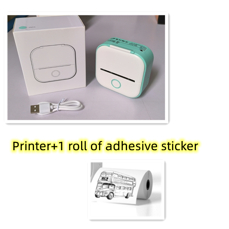Portable Mini Bluetooth Thermal Label Printer, Inkless Printing