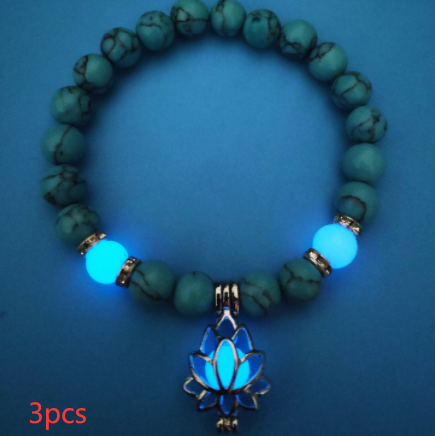 Luminous Lotus Natural Stone Bracelet That Glows in the Dark