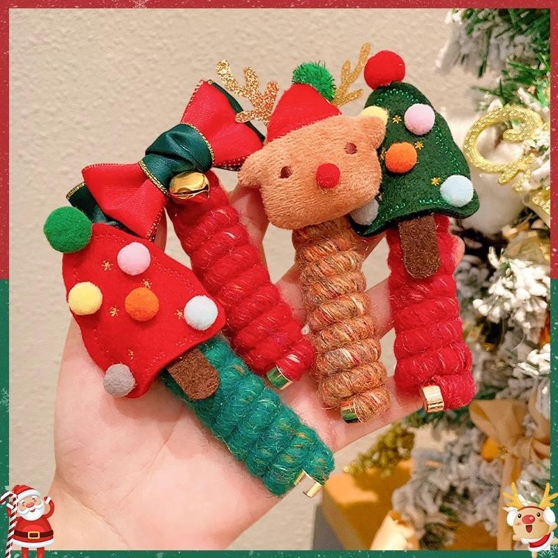 Girls Christmas Spiral Coil Hair Ties Telephone Wire Style