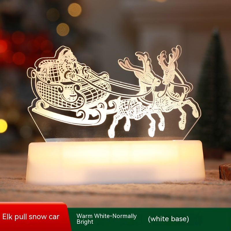 3D Acrylic LED Night Light Christmas Lamp with Warm Glow