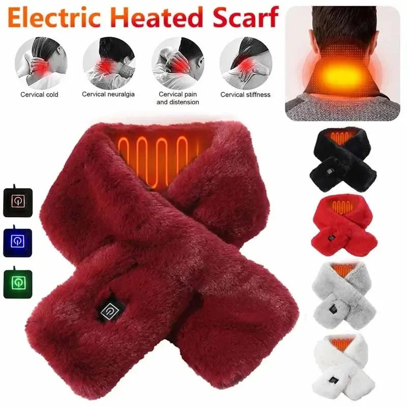 USB Heated Neck Wrap Scarf With 3 Heat Settings