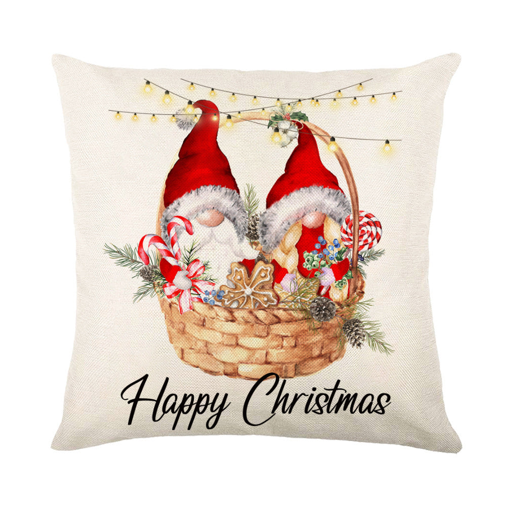 Christmas Pillow Covers for Sofa Square Throw Snow Stamping