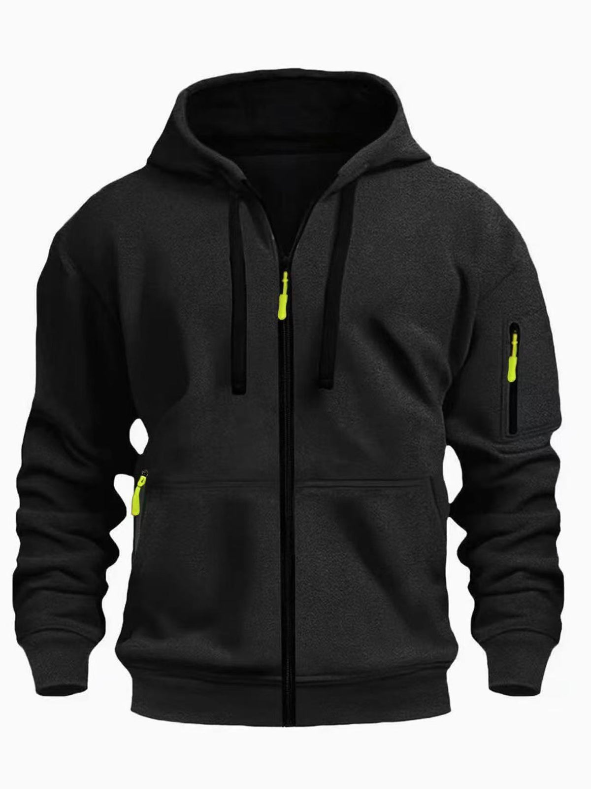 Men's Zipper Hooded Sweatshirt Cardigan Coat for Sports and Casual Wear