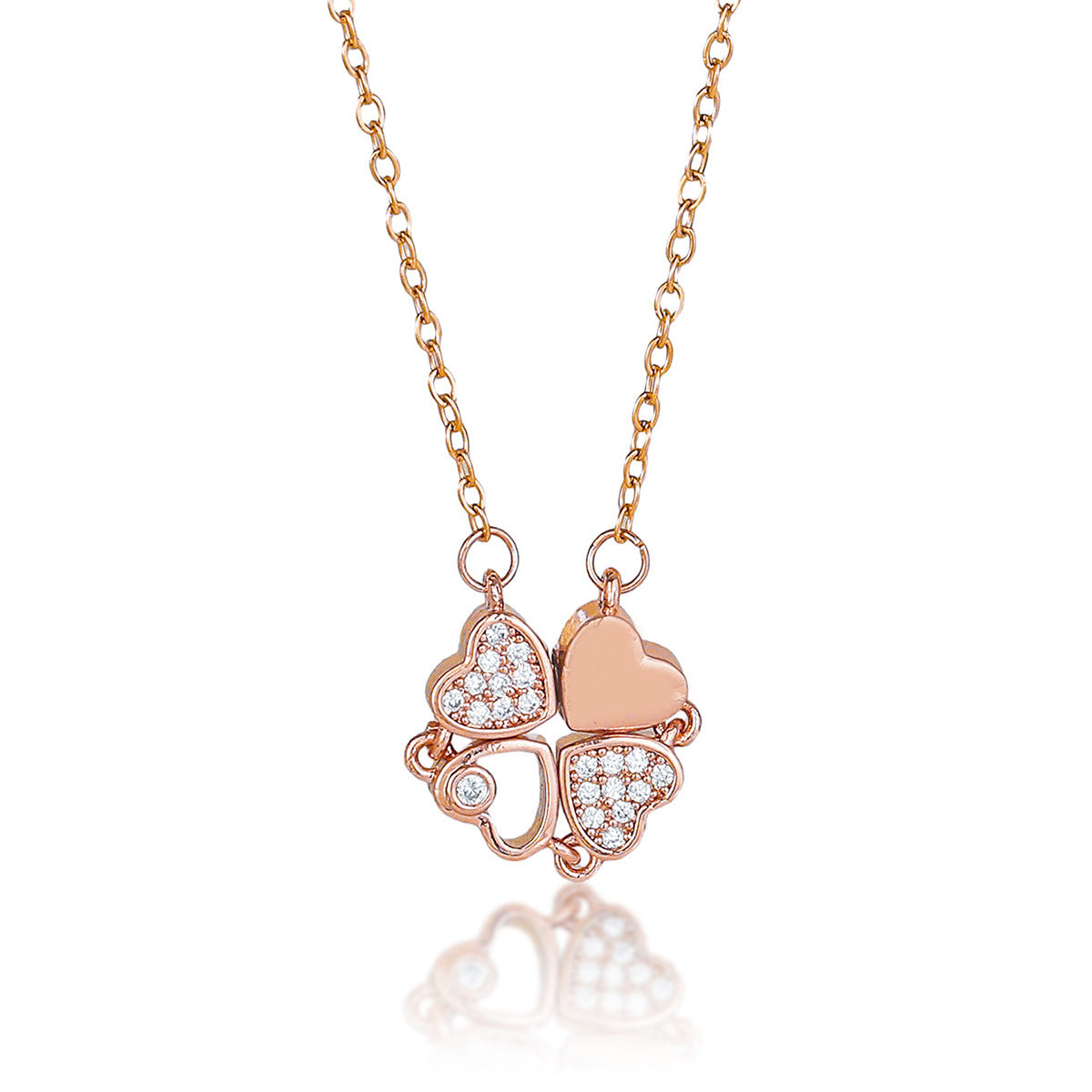 Detachable Four-Leaf Clover Necklace for Women, Multi-Wear Style