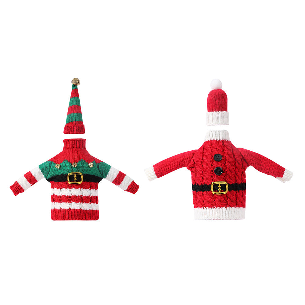 Christmas Knitted Wine Bottle Sweater Cover for Dinner Tables