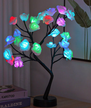 USB Rose Table Lamp with Fairy Lights for Romantic Home Decor