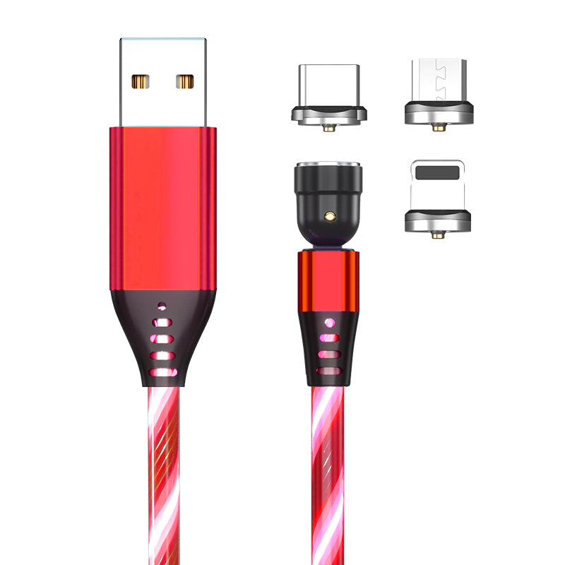 540 Degree Rotating LED Magnetic Charging Cable, 3A Fast Charge