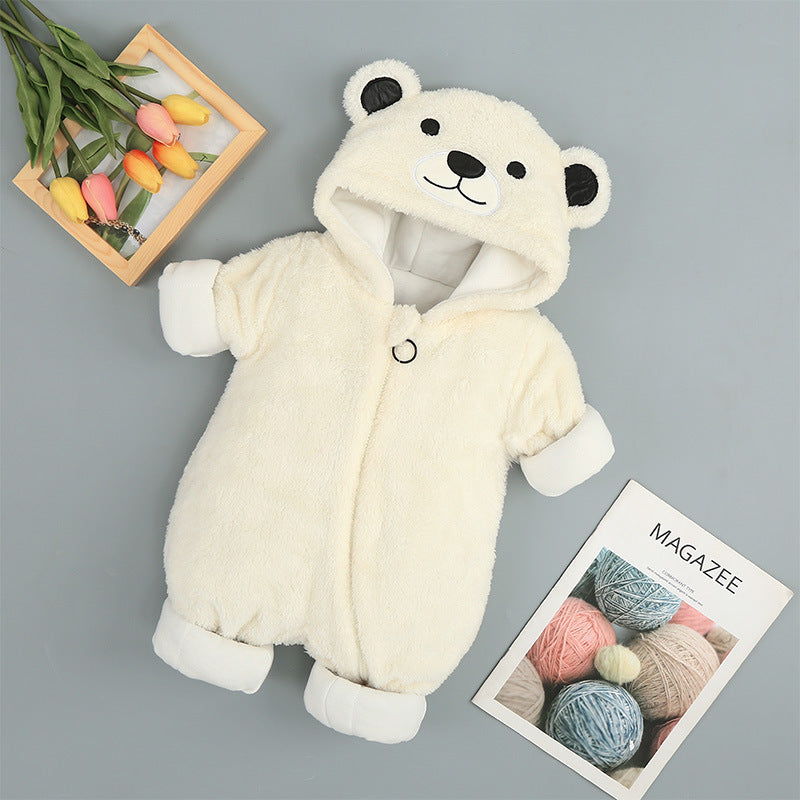 Baby Plus-Velvet Cotton Romper for Winter, 66 to 90cm