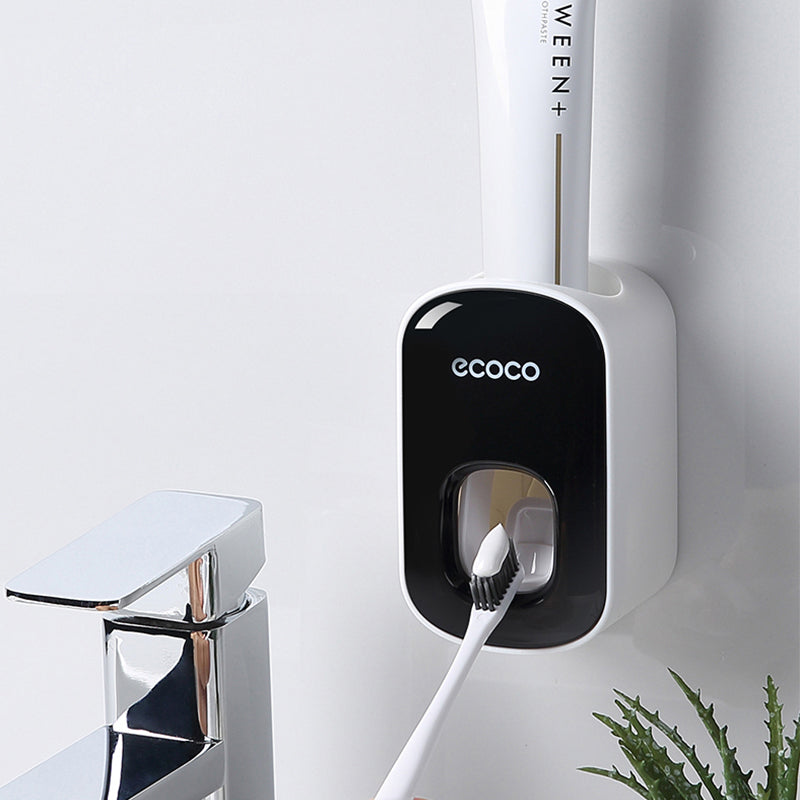 Wall Mounted Automatic Toothpaste Dispenser And Toothbrush Holder