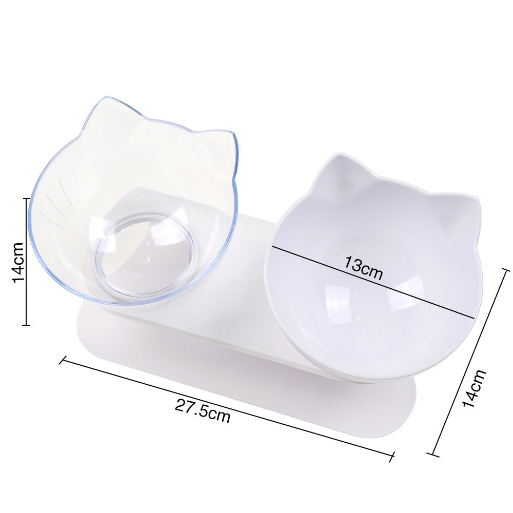 Kitten Raised Pet Bowl With Neck-Friendly Tilted Design