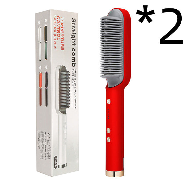 2 In 1 Hair Straightener Comb With Negative Ion And Curling