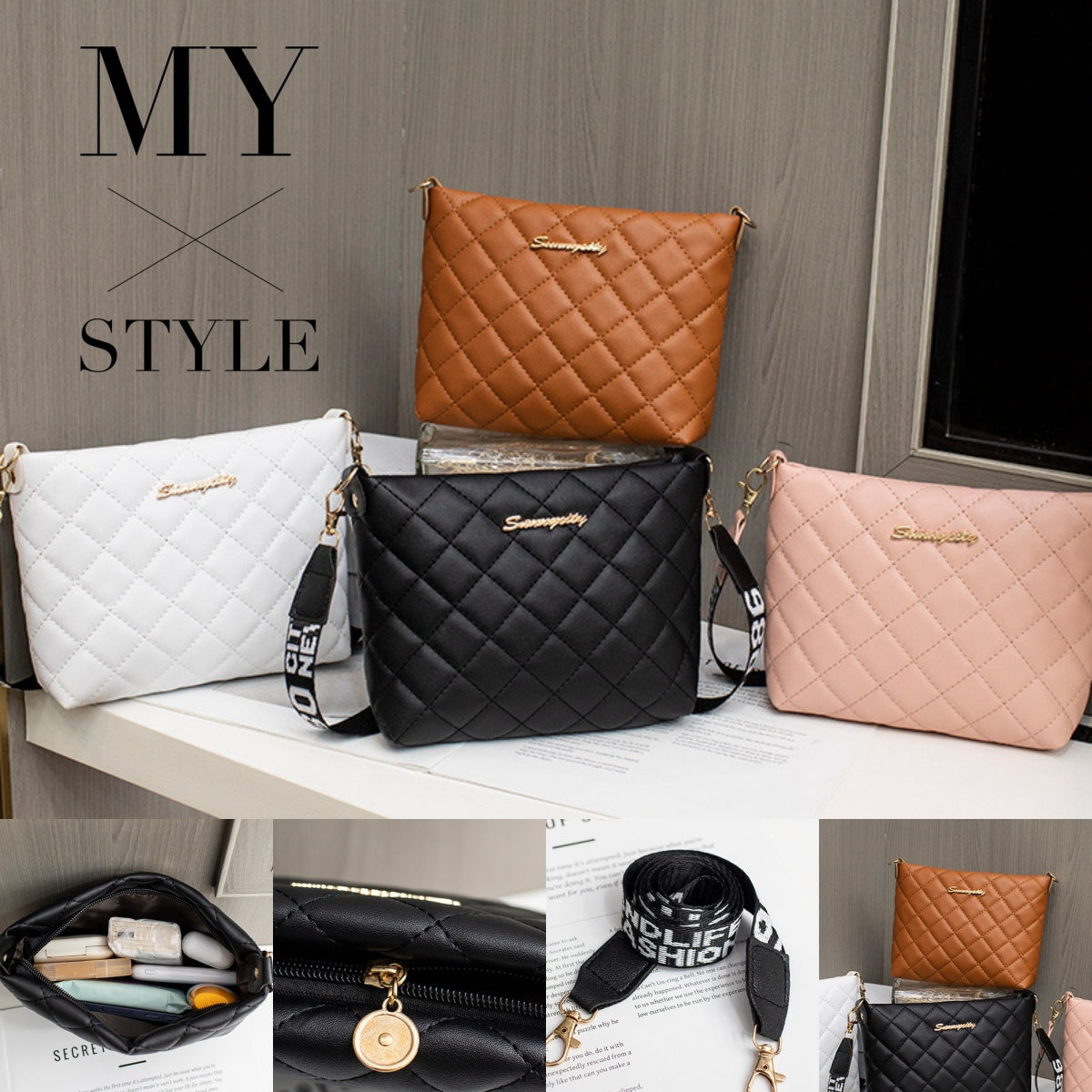 Small Embroidered Chain Crossbody Bag for Women