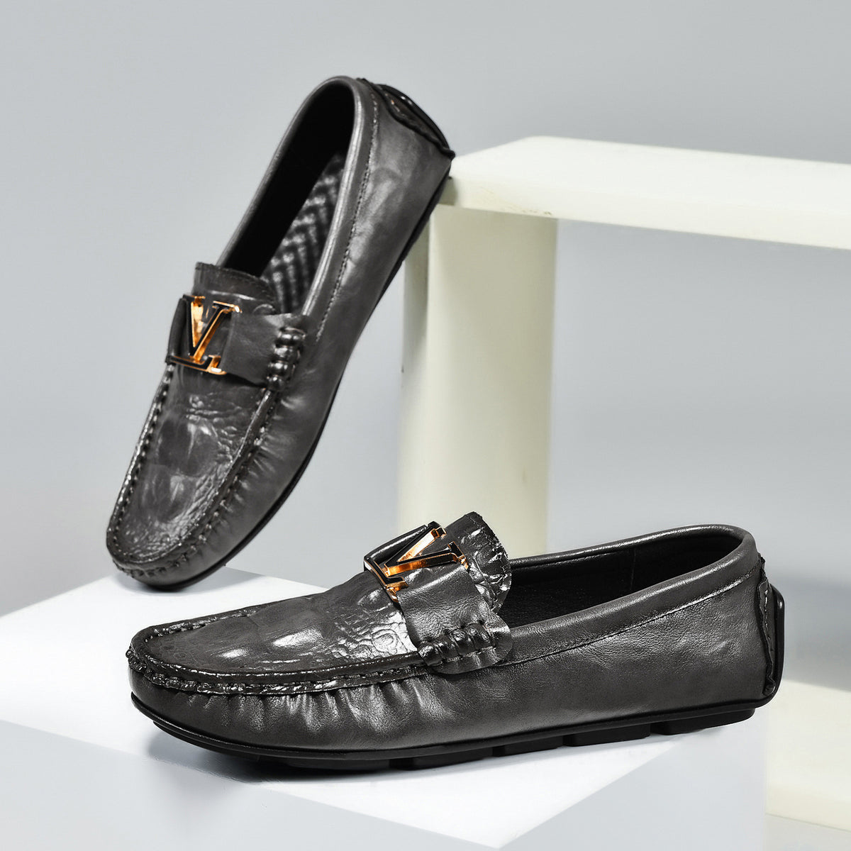 British-Style Men's Casual Genuine Leather Shoes