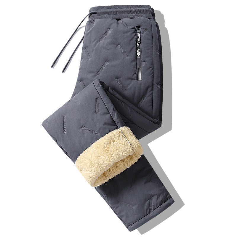 Men's Plush Fleece Sweatpants, Thick Lambswool-Lined
