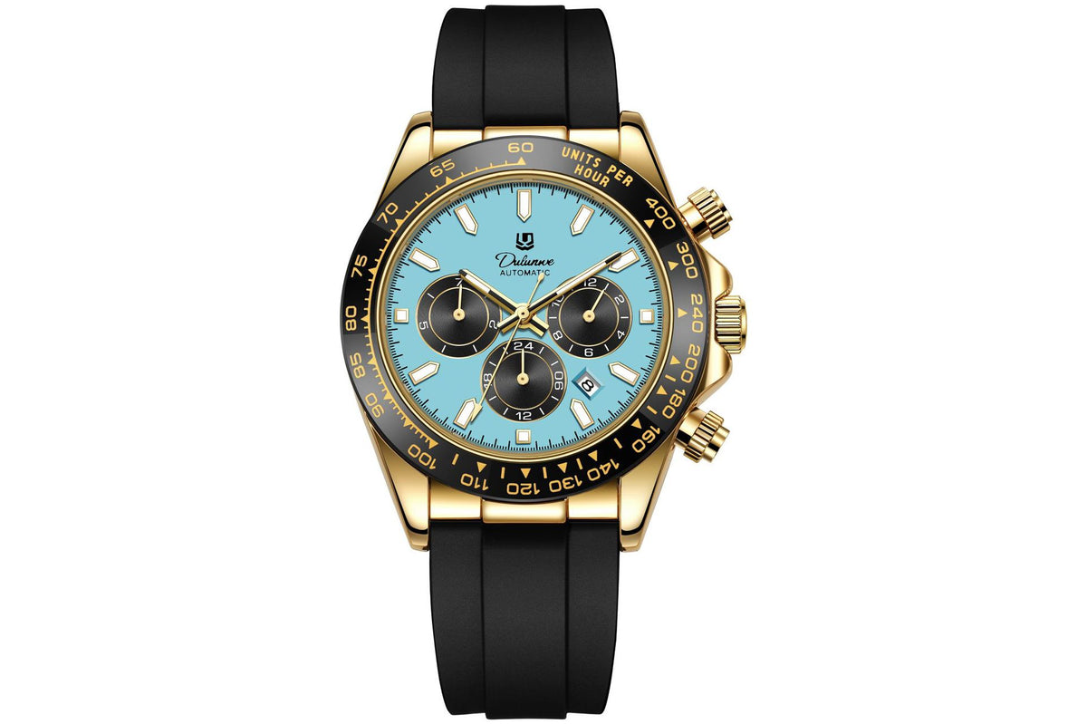 Men's Fully Automatic Mechanical Watch with Gold Case