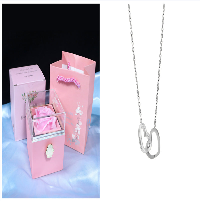 Rotating Soap Rose Gift Box, Romantic Jewellery Packaging