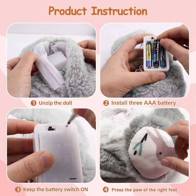 Breathing Bunny Plush Toy With Soft Moving Belly