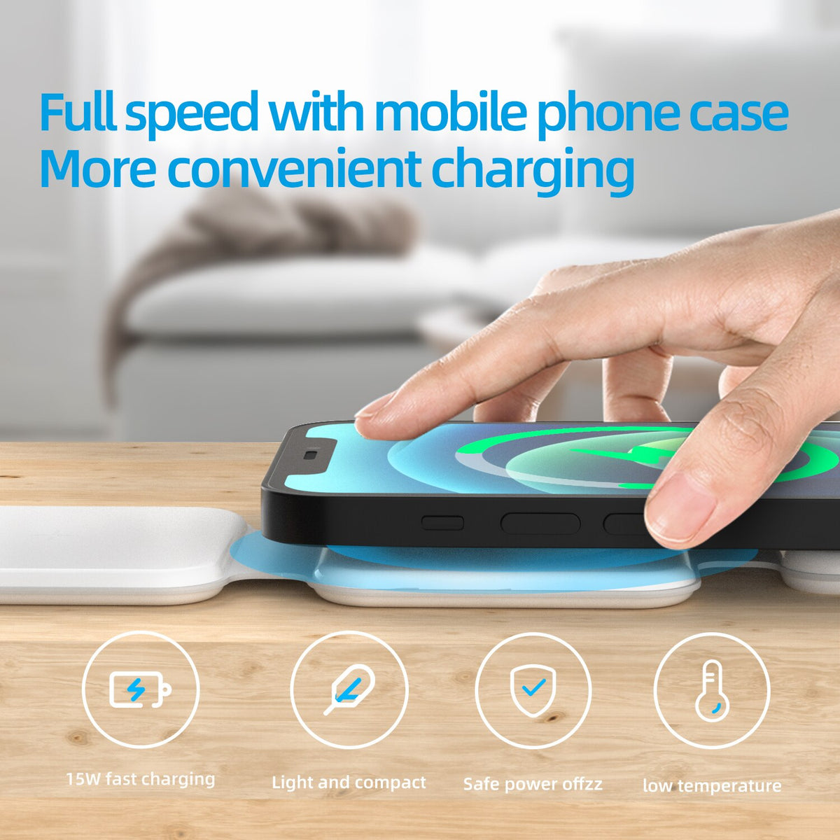 3 In 1 Foldable Magnetic Wireless Charger With 15W Output